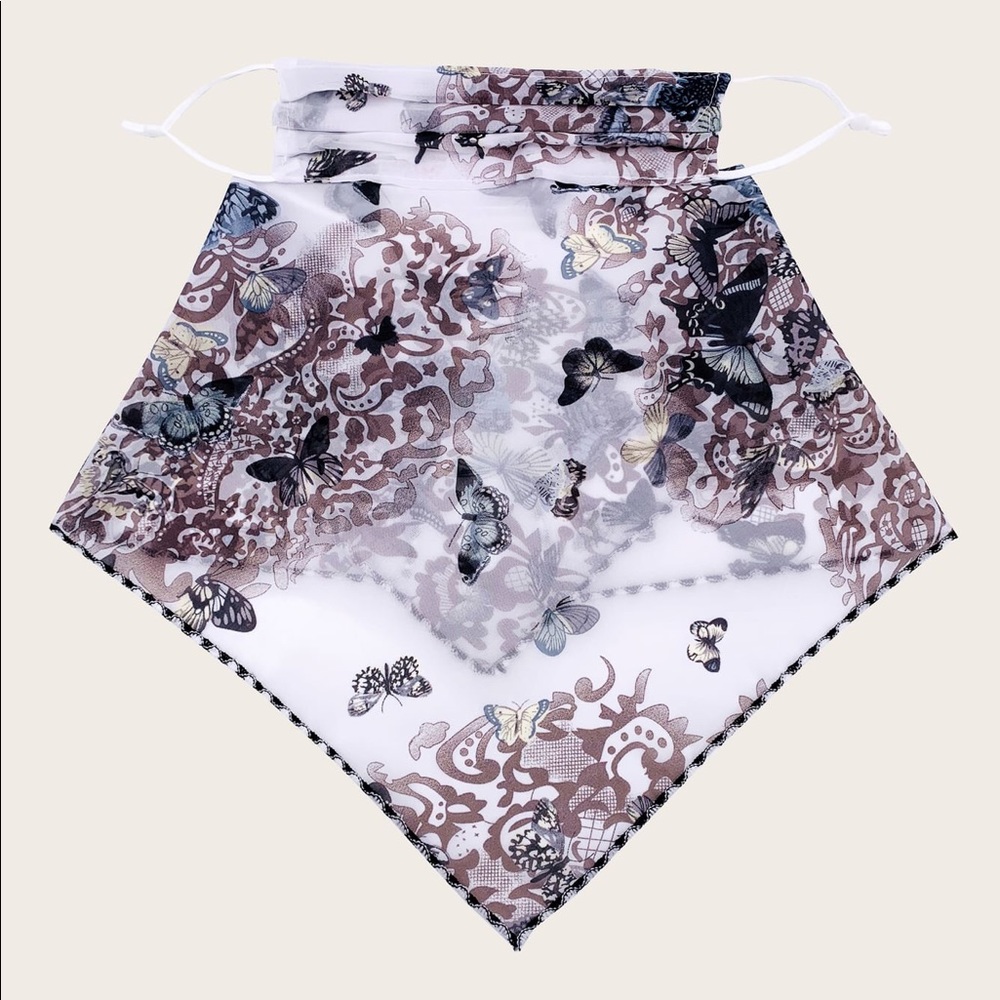 Black Butterfly face mask scarf